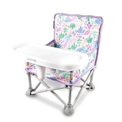Bright Starts Summer by Bright Starts Pop ‘N Sit Portable Booster Booster Chair, Floor Seat, Indoor/Outdoor Use, Compact Fold, Joyful Geo, 6 Mos - 3 Yrs