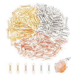 PH PandaHall 180pcs 3 Colors Bar Links Connectors Brass Bar Jewelry Connector 2-Hole Strip Stick Bar Link Charms Earrings Connector Rod Charms Blank Link for Earring Necklace Jewelry Making 8x1.2mm