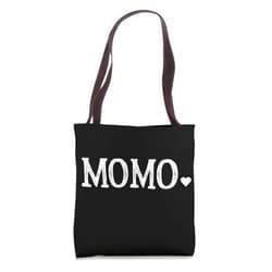 Cute Momo Mother's Day Gifts For Grandma Momo Gifts for Women Design with Heart Love Momo Tote Bag