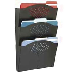 Safco Products Company SAF3172BL Wall Pockets- Steel- 12in.x3-.25in.x17-.25in.- 3 Count- Black by Safco
