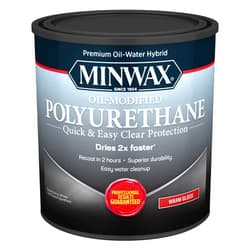Minwax qt Minwax 63015 Clear Premium Oil-Water Hybrid Water-Based Oil-Modified Polyurethane, Warm Gloss