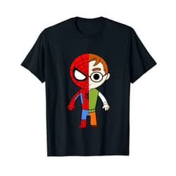 Marvel Comics Retro Classic Peter Parker Split Spidey Chibi T-Shirt