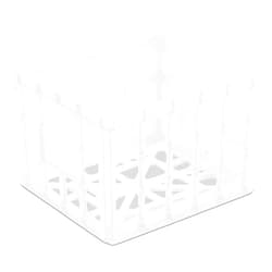 Sterilite Storage Crate, Stackable Plastic Bin Open Basket with Handles, Organize Home, Garage, Office, School, White, 6-Pack