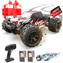 DEERC Remote Control Car High Speed RC Cars for Kids Adults 1:16 Scale 40 KM/H 4WD Off Road Monster Trucks,2.4GHz All Terrain Toy Trucks with 2 Rechargeable Battery