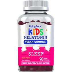 Piping Rock Kids Melatonin Gummies 1mg | 90 Count | Cherry Flavor Gummy Supplement | Vegan, Non-GMO, Gluten Free