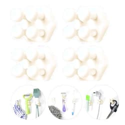 XoYoZo Silicone Toothbrush Holders for Bathroom - Adhesive Shower Toothbrush Holder Wall Mounted, Multi-Function Hook Waterproof Razor Holder Single Hook, Utility Plug Holder for Kitchen Living Room Office