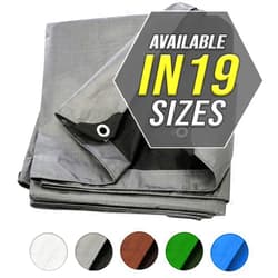 Trademark Supplies Tarp Cover Silver / Black Heavy Duty Thick Material, Waterproof, Great for Tarpaulin Canopy Tent, Boat, RV or Pool Cover!!!