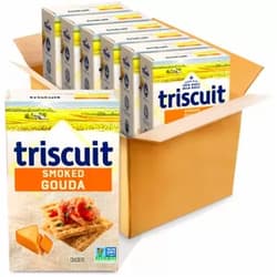Triscuit Smoked Gouda Whole Grain Wheat Crackers, 6 - 8.5 oz Boxes