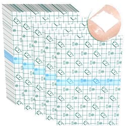 TrelaCo 50 Pcs Shower Waterproof Patch Transparent Stretch Adhesive Bandage Large Shower Protector Cover Waterproof Dressing Transparent Film Adhesive Bandages, 6 x 8 Inch