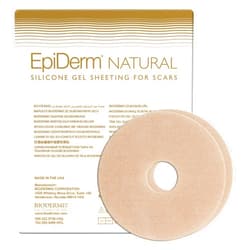 BIODERMIS EpiDerm Areola Circles – Silicone Scar Sheets for Surgical Scars from Areola Reconstruction & Breast Augmentation - Washable & Reusable Silicone Sheets - Complements Mastopexy Forms - 1 Pair, Natural