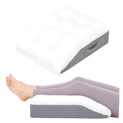 baibu Memory Foam Leg Elevation Pillow, Dual-Layer Patent Design Support Pillow to Raise Feet for Circulation, Leg Wedge Pillow for Sleeping, Knee Pillow for Knee Hip Ankle Pain Relief, 1PC