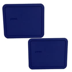 PYREX Blue 6-cup RECTANGULAR Plastic Cover 7211-PC (2 Pack)