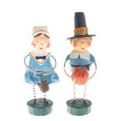 Lori Mitchell Tom and Goodie Pilgrims Set of 2 Figurines 6