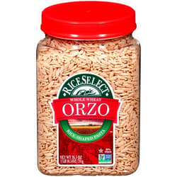 RiceSelect Whole Wheat Orzo Rice-Shaped Pasta, Non-GMO, Vegan, 26.5-Ounce Jars, 4-Count
