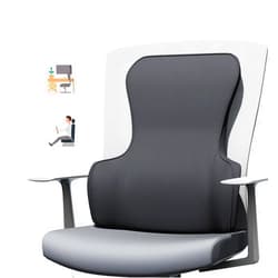 SHAKERINO Lumbar Support Pillow for Office Chair - Memory Foam Back Cushion for Pain Relief & Posture Improvement, Adjustable Straps,Ideal for Car, Computer, and Gaming Chairs，Black