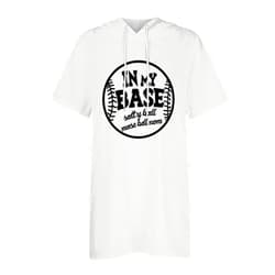 TUNUSKAT In My Base Sweatshirts For Women Drawstring Casual Loose Long Hoodies Round Neck Short Sleeve Summer Pullover Tops