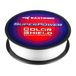 KastKing Superpower ColorShield Braided Fishing Line - Colorfast Braided Line, 100% Solution Dyed UHMWPE Fiber, Smooth & Strong Superline, Near Zero Stretch, Sensitive, High Abrasion Resistance