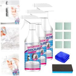 Luizaro Bathroom Descaler Stubborn Stains Cleaner, Bathroom Foam Cleaner Spray, Multipurpose Bathroom Foam Cleaner, Powerful Stubborn Stains Descaler Tiles for Toilet Bath Shower Glass Sink Tub(3PCS)
