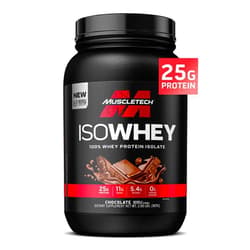MuscleTech ISO Whey Isolate Protein Powder, Chocolate - Post Workout Gym Supplement for Lean Muscle Gain, Body Building Weight Gainer & Recovery - 25g Protein, BCAA, EAA & 0 Added Sugar - 2lbs