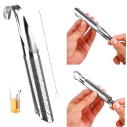 Lasuroa Tea Infuser Pipe, Stainless Steel Tea Strainer with Cleaning Brush Mental Tea Interval Diffuser Stick Reusable Tea Infuser Filter Tea Steeper Accessories for Loose Tea Coffee Seasonings Spices