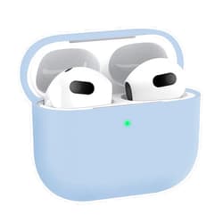 Homstect Compatible AirPods 3 Case, Triple-Layer Protective Silicone Case for AirPods 3rd Gen, Shockproof, Skin-Friendly, Front LED Visible - Sky Blue
