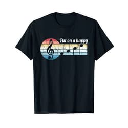 These Are Difficult Times Music Sheet Band Gift Put On A Happy FACE Music Notes Musician Funny Teacher Gift T-Shirt for Men Women Girls Kids