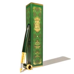 Ferris Wheel Press , Joule Fountain Pen, Miss Cora Lynn, Double Gold Plated, Sapphire Lacquer Finish, Two-Tone Steel Nib, Leather Sleeve/Fine
