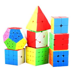STEAM Life Speed Cube Set 8 Pack Magic Cube | includes Speed Cubes 3x3, 2x2 Speed Cube, 4x4 Speed Cube, Pyramid Cube, Megaminx Cube Bundle Collection Cube Toys for Kids & Adults