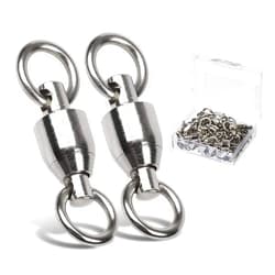 AMYSPORTS Ball Bearing Swivels Connector High Strength Stainless Steel Solid Welded Rings Barrel Swivels Saltwater Freshwater Fishing