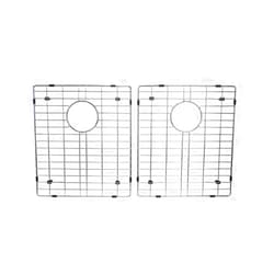 Starstar 50/50 Double Bowl Kitchen Sink Bottom Two Grids, Stainless Steel, 17