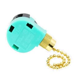 Aoprofree Ceiling Fan Switch Zing Ear ZE-268S6 Pull Chain Switch 3 Speed 4 Wire Pull Chain Switch Control Ceiling Fan Replacement Speed Control Switch, Gold 1PCS