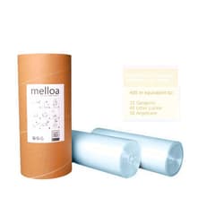 Melloa ECO Universal Melloa Nappy Bin Liners Compatible with Nappy Disposal Systems : Tommee Tippee Sangenic Tec| Twist and Click | Angelcare | Litter Locker II Refill (400m + Paper Tube, Blue) 400m + Paper Tube Blue