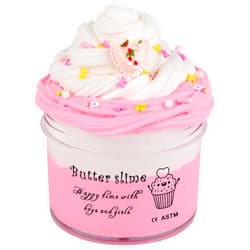 WUJYLY Butter Slime Kit for Kids - Super Soft, Non-Sticky, Scented Pink Cake Slime - Perfect Party Favors for Girls & Boys (7OZ 200ML)