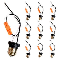 Yiliaw E26 Socket Adapter 10 Pack, Medium Base Male Screw in Light Bulb Socket Pigtail for Led Ceiling Lights Downlight