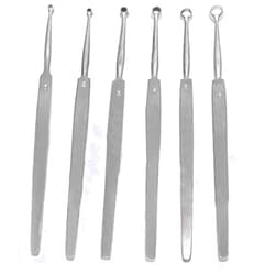 PRECISE CANADA Fox Dermal Curettes Dermatology 1mm-6mm ENT 6 Pcs Stainless Steel Instruments