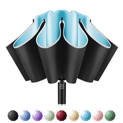 Yoobure Inverted Travel Umbrella, Automatic Umbrellas for Rain, Windproof Compact Umbrella with Reflective Stripe, Folding Sun Umbrella UV Umbrella, Portable Large Umbrella for Backpack, Lightweight
