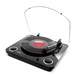 ION Audio Max LP Black |Three Speed Vinyl Conversion Turntable with Stereo Speakers, USB Output to Convert Vinyl Records to Digital Files and Standard RCA & Headphone Outputs