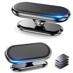 Coolpow 【2-Pack】 Magnetic Phone Holder for Car, [ Super Strong Magnet ] [ 4 Metal Plate ] Carmount 2.0 Magnetic Phone Mount [ 360° Rotation ] Universal Dashboard Adhesive Magnetic Phone Holders for Your Car