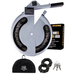 Tevlaphee Steering Wheel Lock Anti-Theft Device Heavy Duty Car Steering Wheel Lock Full Cover Universal Anti Car Theft Device Good Car Security Anti Theft for Cars Truck with 3 Keys(Silver)