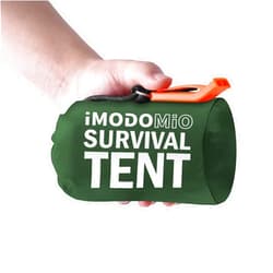 Imodomio Emergency Survival Tent Life Shelter - 2 Person Mylar Emergency Shelter Tube Tent with Emergency Whistle & Paracord, All-Weather Essential Survival Gear for Camping, Hiking & Survival Kits