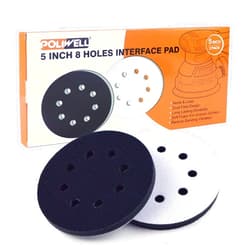 POLIWELL 5-Inch 8 Holes Hook and Loop Soft Sponge Cushion Interface Buffer Pad, Pack of 2