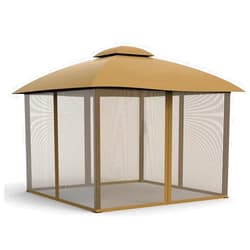 COZYVIDA Gazebo Mosquito Netting Screen 4-Panels Universal Replacement for Patio, Outdoor Canopy, Garden and Backyard (10'x10', Khaki)