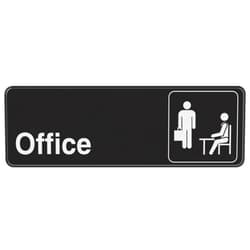 Hillman 841754 Black and White Plastic Self-Adhesive Office Sign (3