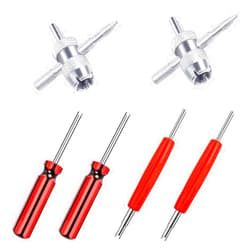 Riseuvo 6Pcs Tire Valve Stem Removal Tool - Single and Double Heads Valve Core Remover, 4-Way Valve Tool Great Tire Repair Tool for Various Valve Cores