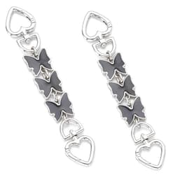 AUMEY Butterfly Purse Extension Chain,Metal Shoulder Extension Handbag Replacement Strap, Bag Strap Extender Accessory (Style3 Silver+Black)