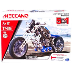 Meccano Erector, 5 in 1 Model Building Set - Motorcycles, 174 Pieces, for Ages 8 and up, STEM Construction Education Toy