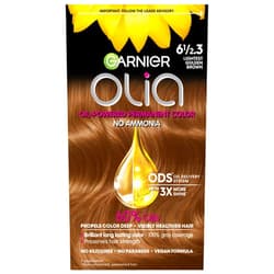 Garnier Hair Color Olia Ammonia-Free Brilliant Color Oil-Rich Permanent Hair Dye, 6 1/2.3 Lightest Golden Brown, 1 Count (Packaging May Vary)
