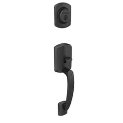 Schlage F58 GRW 622 Greenwich Single Cylinder Exterior Entrance Handleset, Matte Black (Exterior Half Only)