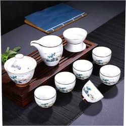 LWZYMX Chinese White Porcelain Tea Set Anti-Scattering Heat Tea Set Tea Set Teapot Office Household Drinking Utensils-As Shown