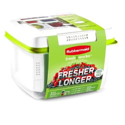 Rubbermaid FreshWorks Produce Saver, Medium and Large Produce Storage Containers, 3-Container Set, Clear